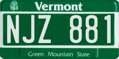 VT license plate NJZ881