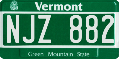 VT license plate NJZ882