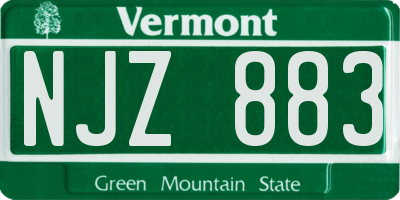 VT license plate NJZ883