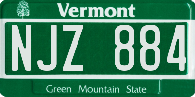 VT license plate NJZ884