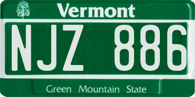 VT license plate NJZ886