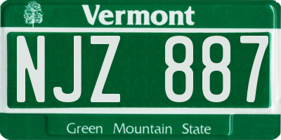 VT license plate NJZ887