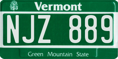 VT license plate NJZ889