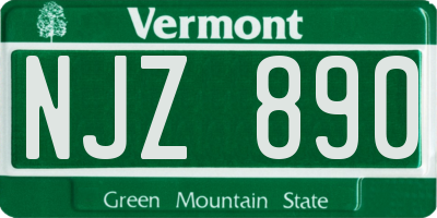 VT license plate NJZ890