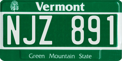 VT license plate NJZ891