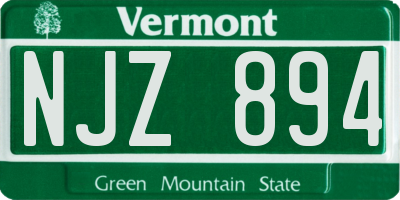 VT license plate NJZ894