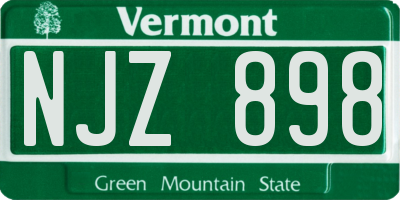 VT license plate NJZ898