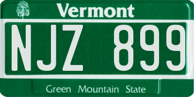 VT license plate NJZ899