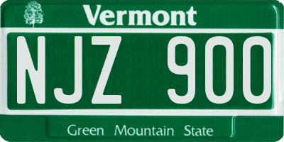 VT license plate NJZ900