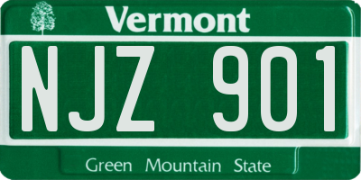 VT license plate NJZ901