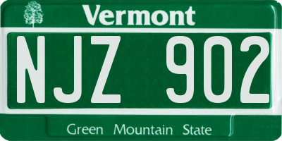 VT license plate NJZ902