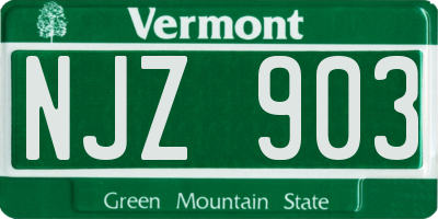 VT license plate NJZ903