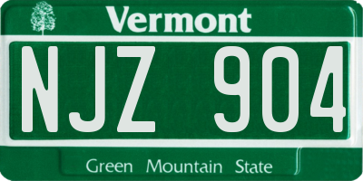 VT license plate NJZ904