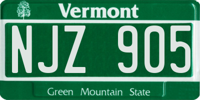 VT license plate NJZ905