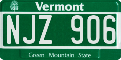 VT license plate NJZ906