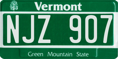VT license plate NJZ907