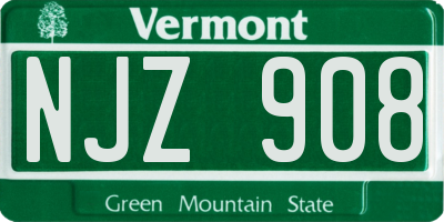 VT license plate NJZ908