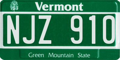 VT license plate NJZ910