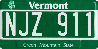 VT license plate NJZ911