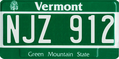 VT license plate NJZ912