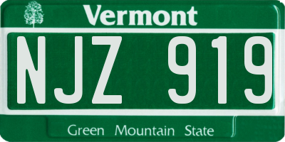 VT license plate NJZ919