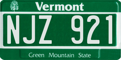 VT license plate NJZ921