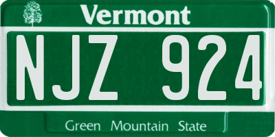 VT license plate NJZ924