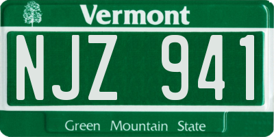 VT license plate NJZ941