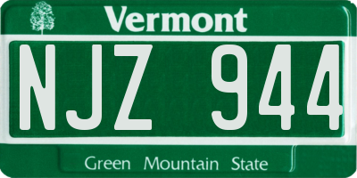 VT license plate NJZ944