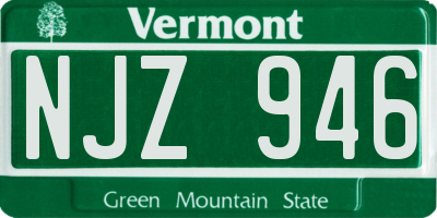 VT license plate NJZ946