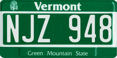 VT license plate NJZ948