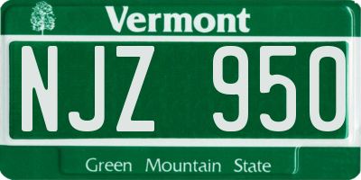 VT license plate NJZ950