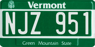 VT license plate NJZ951