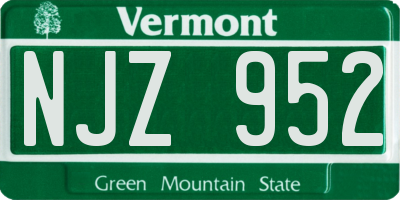 VT license plate NJZ952
