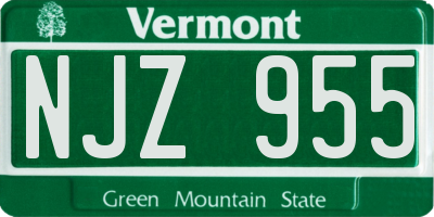 VT license plate NJZ955