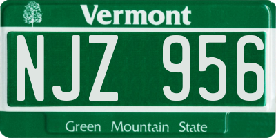 VT license plate NJZ956