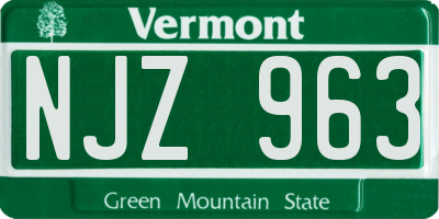 VT license plate NJZ963