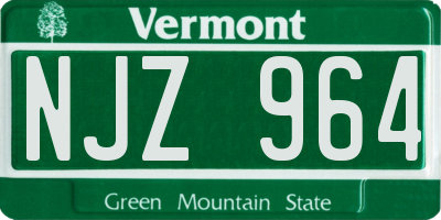 VT license plate NJZ964