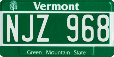 VT license plate NJZ968