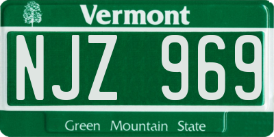 VT license plate NJZ969