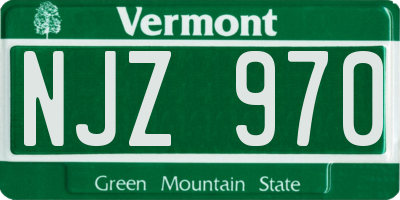 VT license plate NJZ970