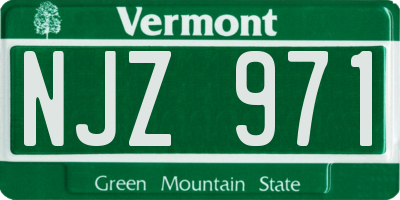VT license plate NJZ971
