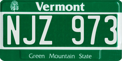 VT license plate NJZ973