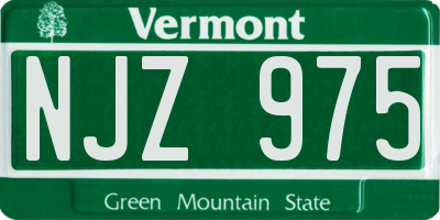 VT license plate NJZ975