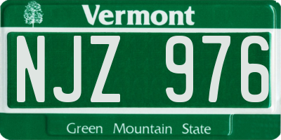 VT license plate NJZ976