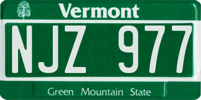 VT license plate NJZ977