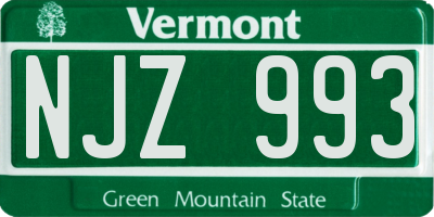 VT license plate NJZ993