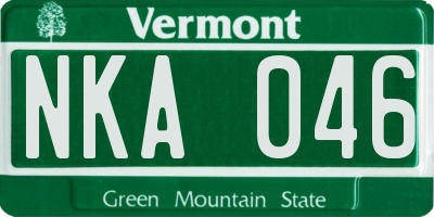 VT license plate NKA046
