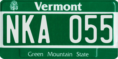 VT license plate NKA055