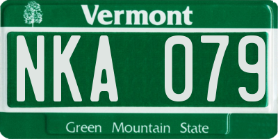 VT license plate NKA079
